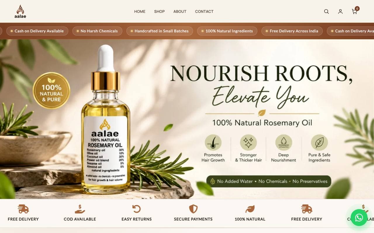 Aalae Natural — website delivered by NextGen Fusion