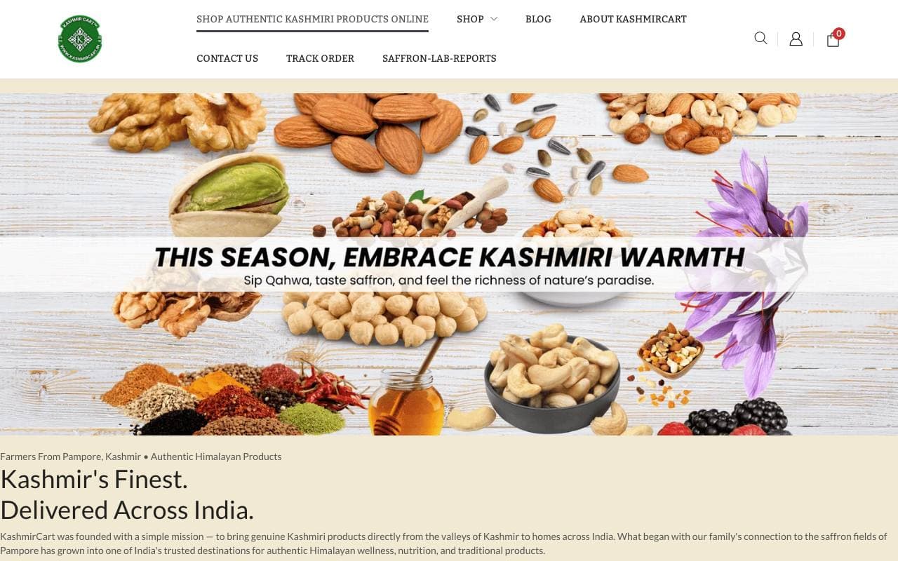 Kashmir Cart — website delivered by NextGen Fusion