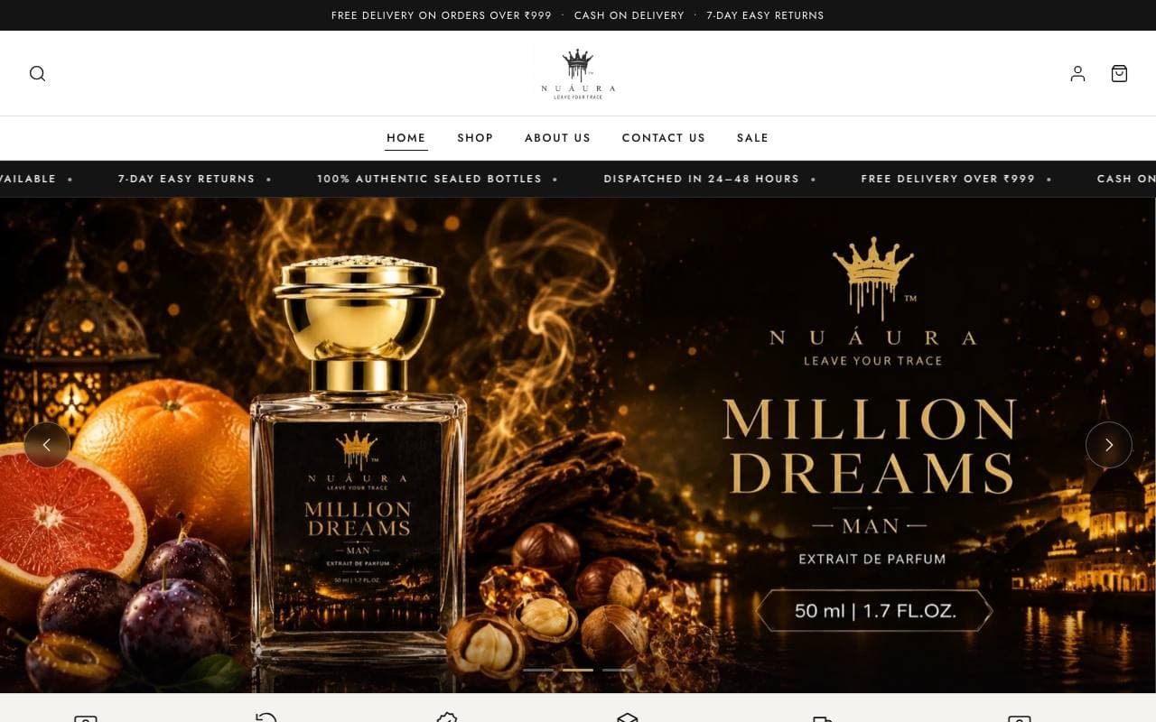 Nuáura — website delivered by NextGen Fusion
