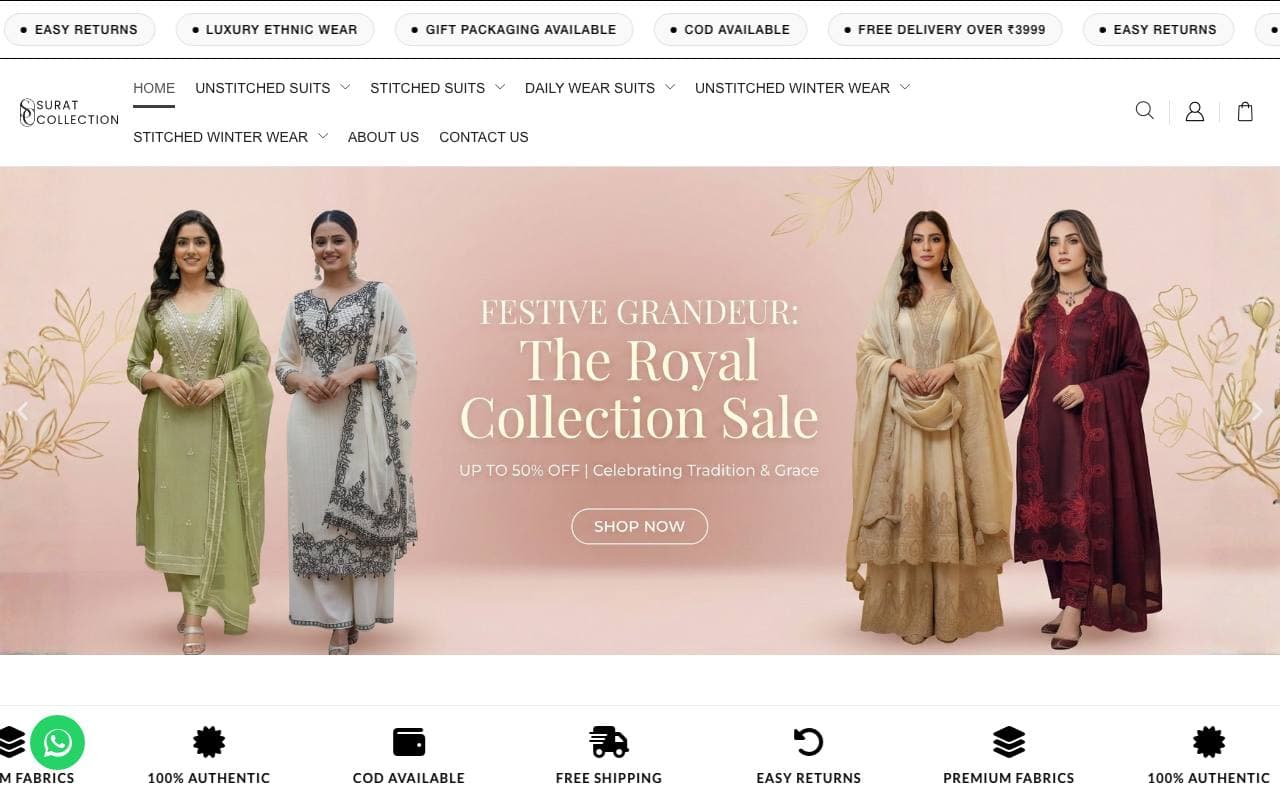 Surat Collection — website delivered by NextGen Fusion