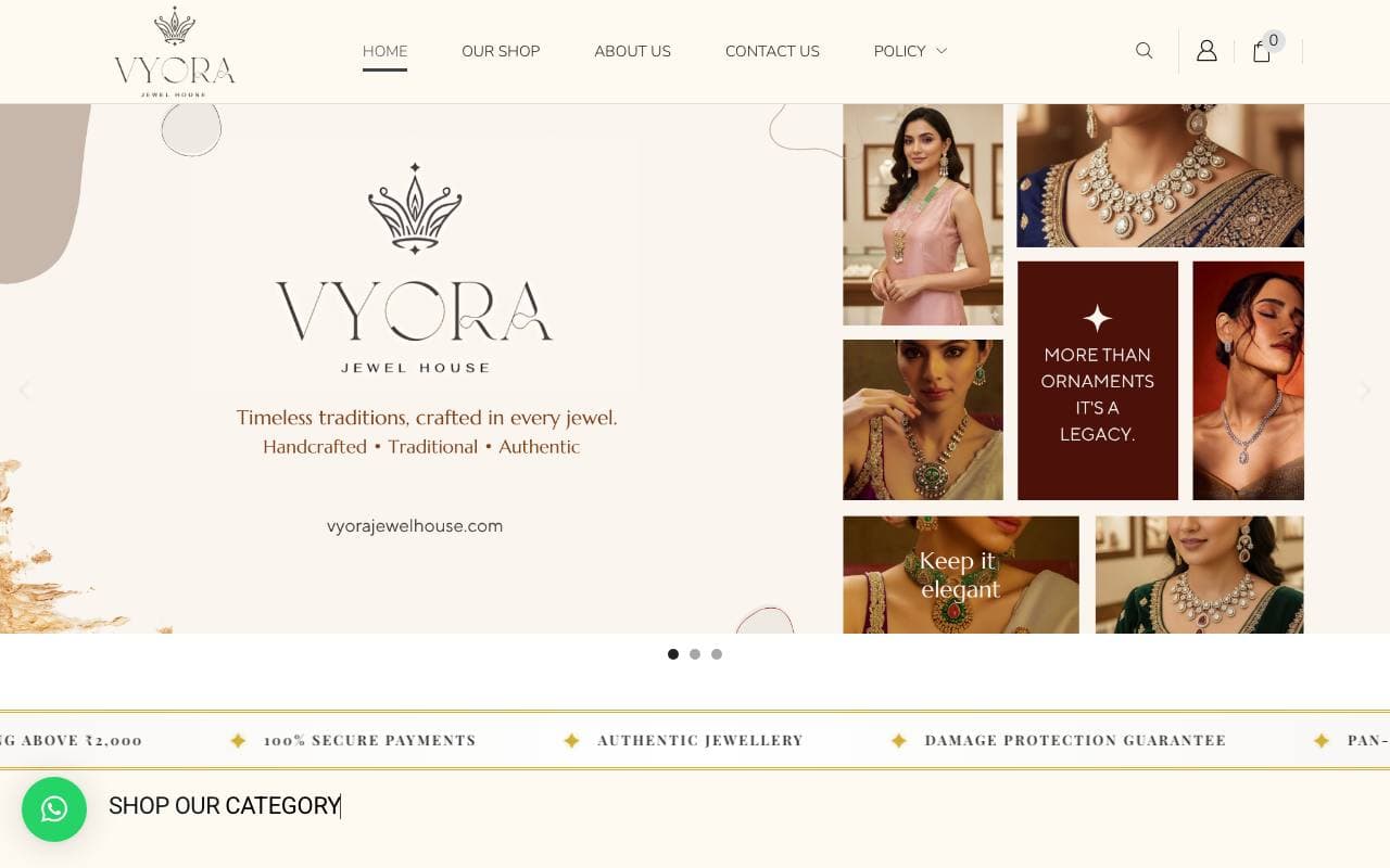 Vyorajewelhouse — website delivered by NextGen Fusion